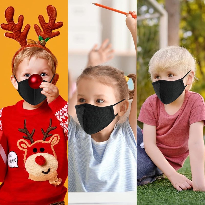 comfso 5Pack (S/XS) Child Kids Cloth Reusable Washable Face Mask Breathable with Adjustable Ear Loop - Image 3